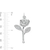 Thumbnail Image 4 of Cubic Zirconia Long Stem Rose Necklace Charm in Solid Sterling Silver