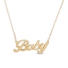 Thumbnail Image 1 of Cursive &quot;Baby&quot; Necklace in 10K Gold - 20&quot;