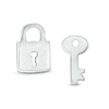 Lock and Key Mismatch Stud Earrings in Sterling Silver