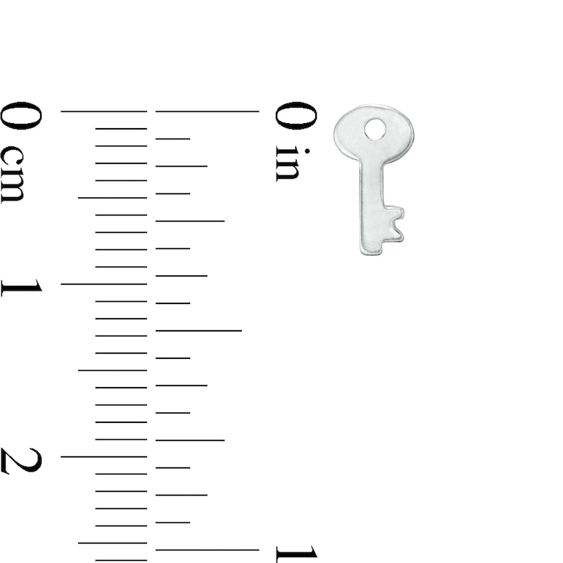 Main Image 3 of Lock and Key Mismatch Stud Earrings in Sterling Silver