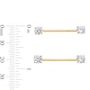 Thumbnail Image 3 of 10K Hollow Gold CZ Straight Barbell Set - 18G