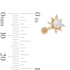 Thumbnail Image 3 of 14K Gold Tube Simulated Opal and CZ Starburst Stud - 18G 5/16&quot;