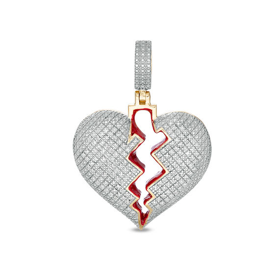 broken heart pendant diamond