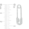 Thumbnail Image 1 of Cubic Zirconia Safety Pin Drop Earrings in Sterling Silver