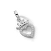 Thumbnail Image 3 of Cubic Zirconia Heart Outline with Crown Necklace Charm in Solid Sterling Silver