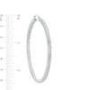 Thumbnail Image 2 of Diamond-Cut Square Tube Hoop Earrings in Hollow Sterling Silver