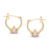 Thumbnail Image 1 of Child's Multi-Color Marquise and Round Cubic Zirconia Tiara Hoop Earrings in 10K Gold