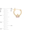 Thumbnail Image 2 of Child's Multi-Color Marquise and Round Cubic Zirconia Tiara Hoop Earrings in 10K Gold