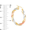 Thumbnail Image 2 of 30mm Twist Tube Hoop Earrings in 10K Tri-Tone Gold