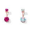 Thumbnail Image 1 of Rose Ion Plated Crystal Iridescent and Pink Belly Button Ring Set - 14G