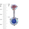 Thumbnail Image 2 of Solid Stainless Steel CZ Two-Piece Belly Button Ring Set - 14G