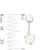 Thumbnail Image 4 of Solid Stainless Steel CZ Two-Piece Belly Button Ring Set - 14G