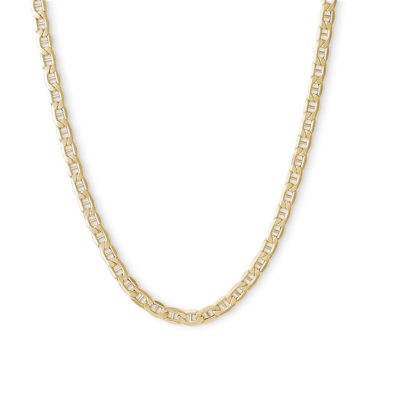 Main Image 1 of 10K Hollow Gold Mariner Chain Made in Italy - 24&quot;