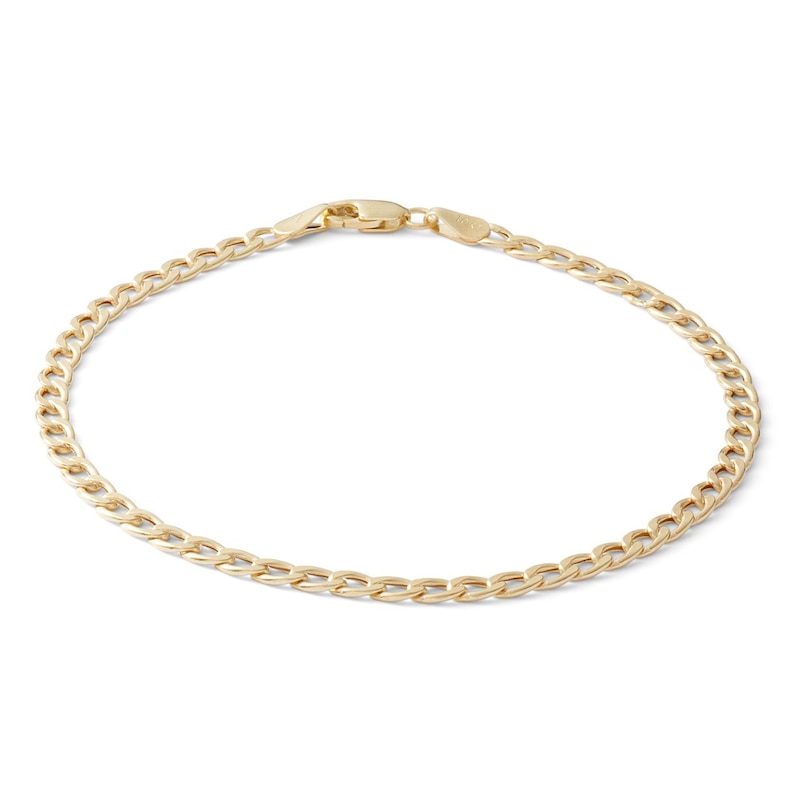 Made in Italy 3.2mm Curb Chain Bracelet in 10K Hollow Gold - 7.5