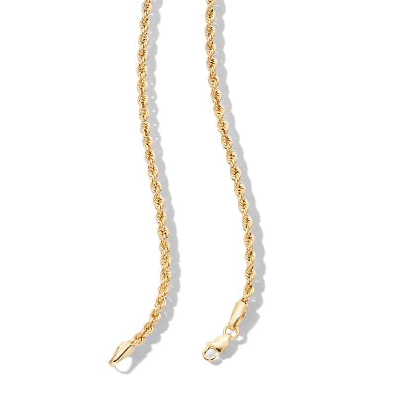 Main Image 5 of 10K Hollow Gold Rope Chain - 18&quot;