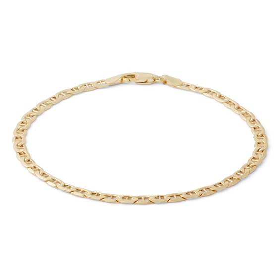 Made in Italy 080 Gauge Mariner Chain Bracelet in 10K Hollow Gold - 7.5"
