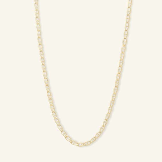 060 Gauge Mariner Chain Necklace in 10K Hollow Gold - 22"