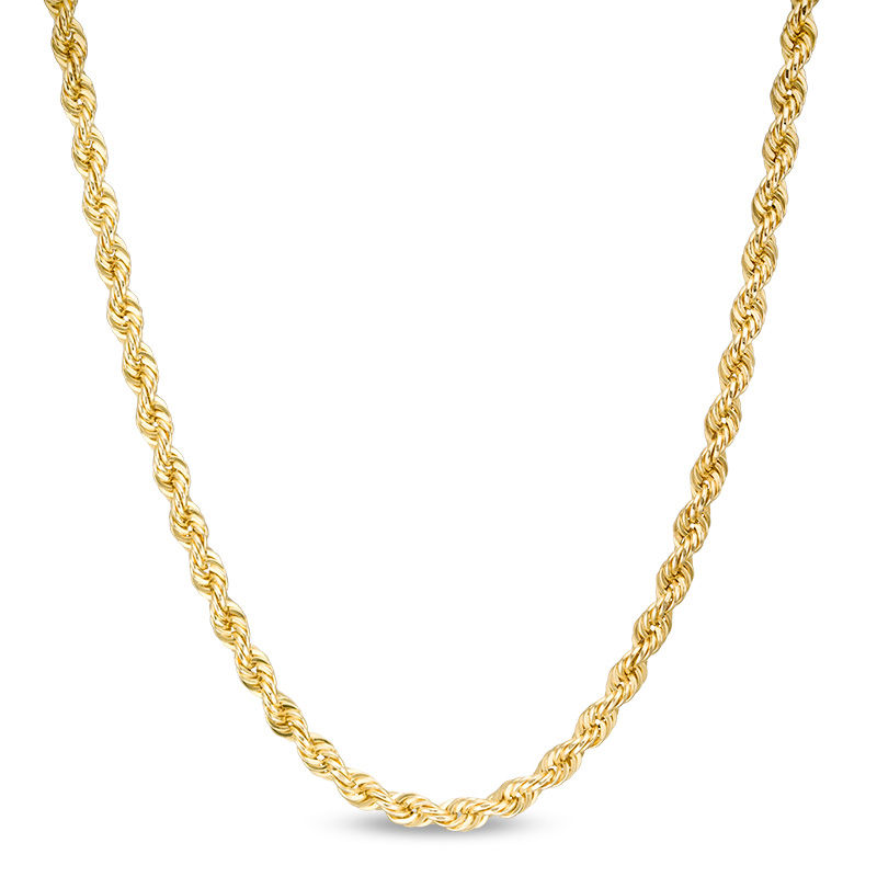 Main Image 1 of 024 Gauge Rope Chain Necklace in 10K Gold - 30&quot;