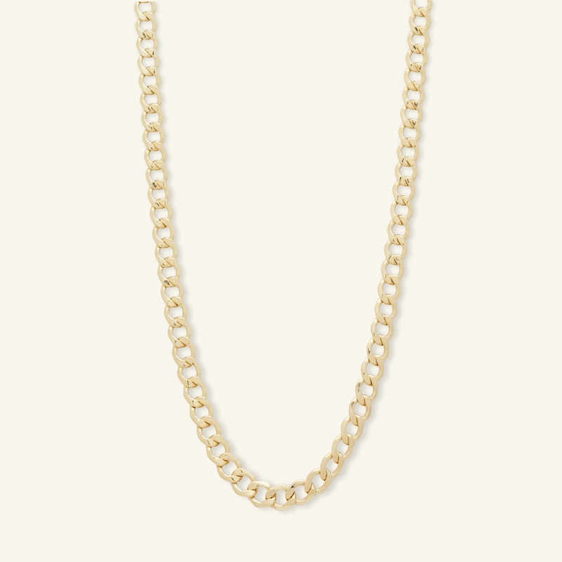 100 Gauge Diamond-Cut Curb Chain Necklace in 14K Solid Gold - 22"