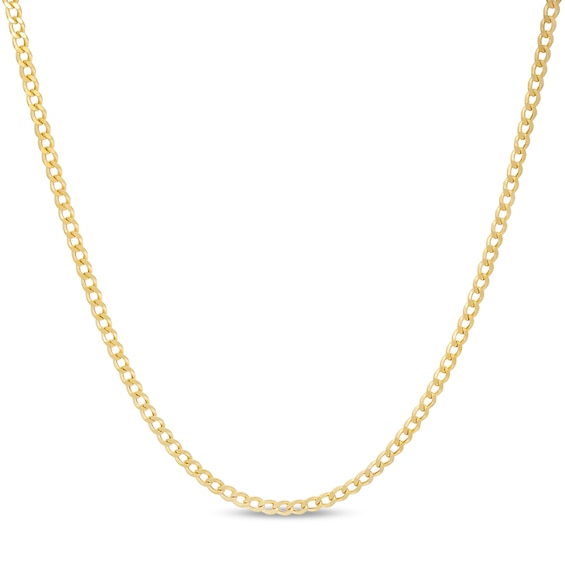 Child's 050 Gauge Curb Chain Necklace in 14K Hollow Gold - 15"