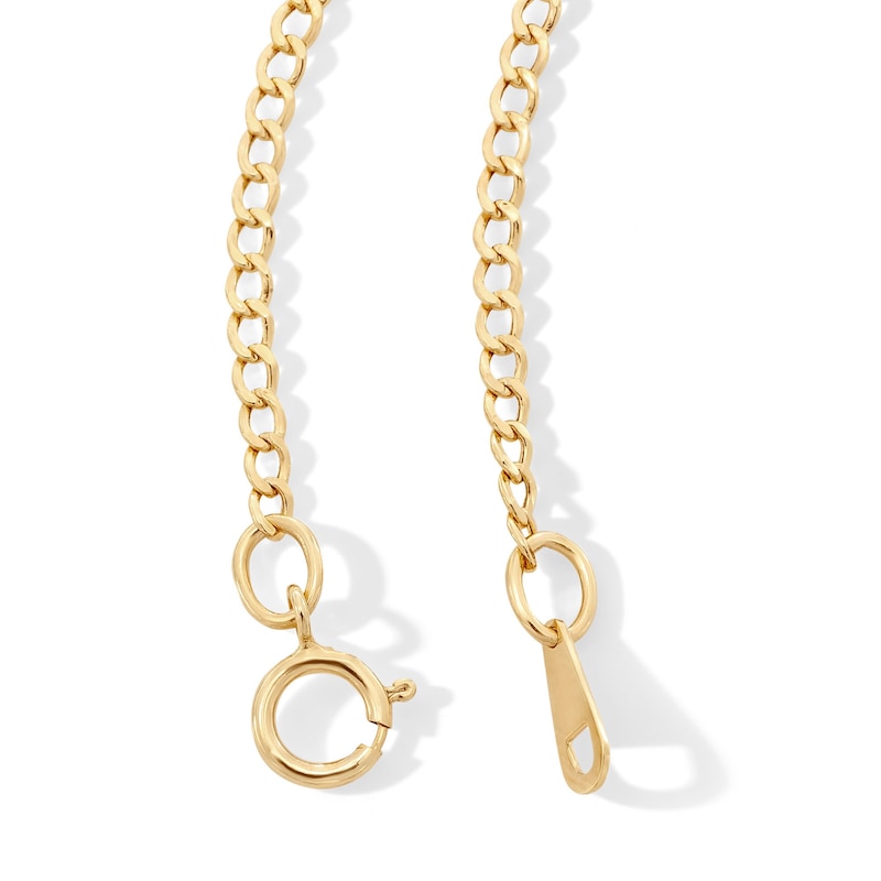 Main Image 2 of Child's 050 Gauge Curb Chain Necklace in 14K Hollow Gold - 15&quot;