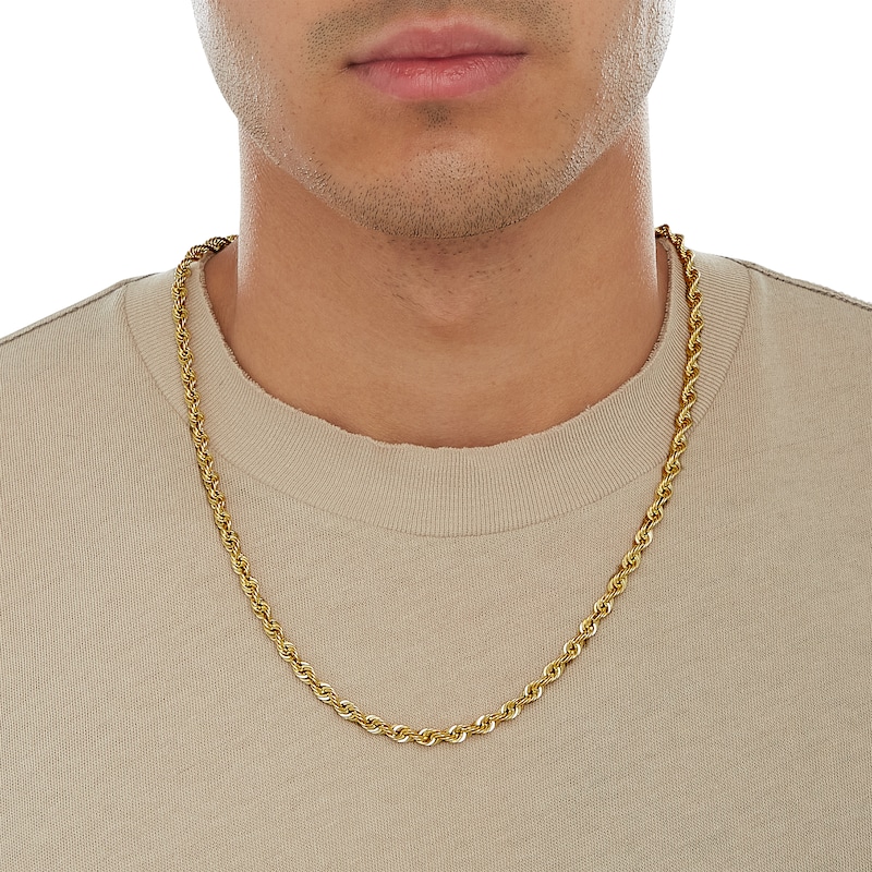 10K Gold 18 - 24 inch Hollow Rope Chain Necklace | One Size | Necklaces + Pendants Chain Necklaces