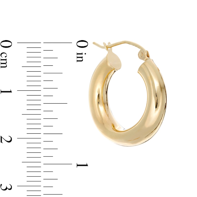 20mm Tube Hoop Earrings in 10K Gold