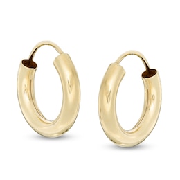10K Tube Hollow Gold Continuous Hoops