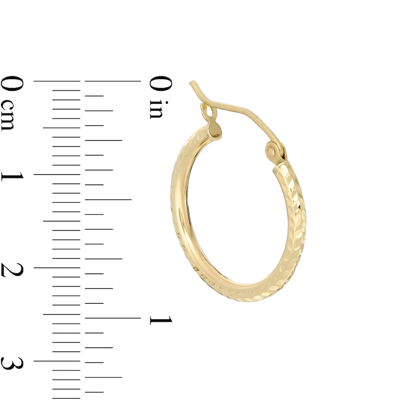 20mm Diamond-Cut Hoop Earrings in 10K Tube Hollow Gold