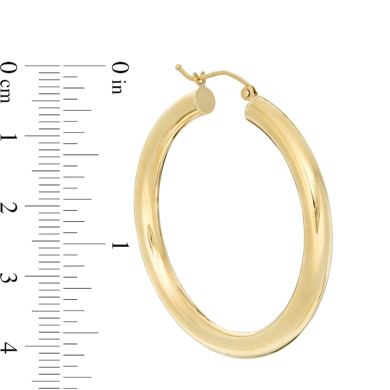 40mm Tube Hoop Earrings in 10K Gold