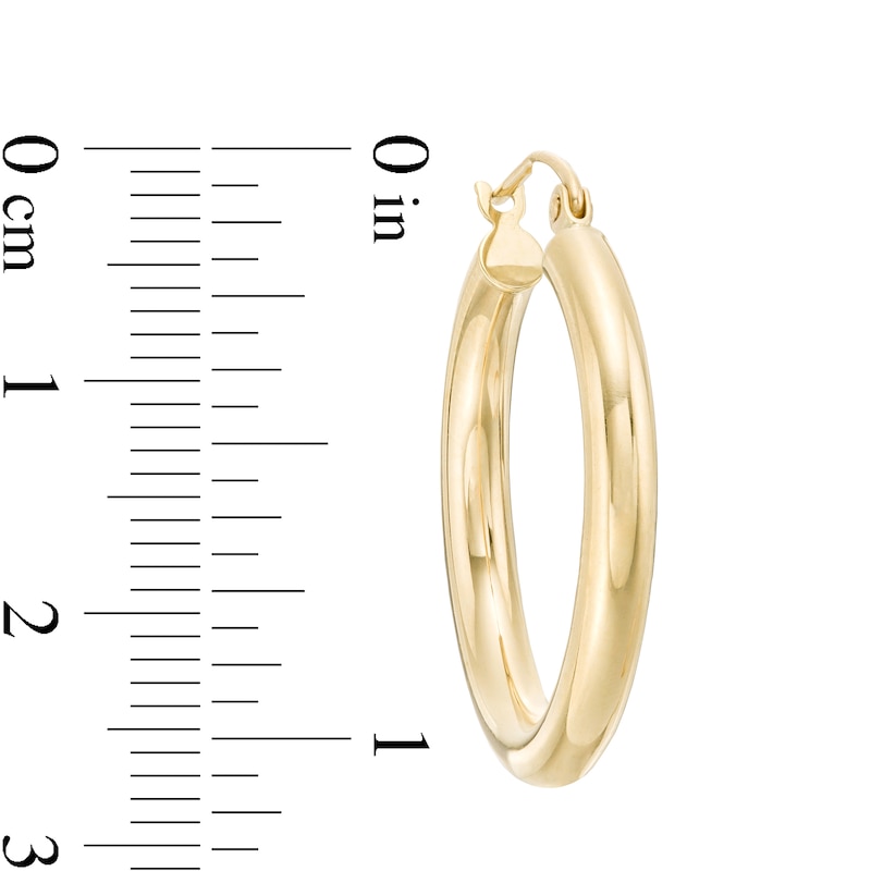 25mm Hoop Earrings in 14K Tube Hollow Gold
