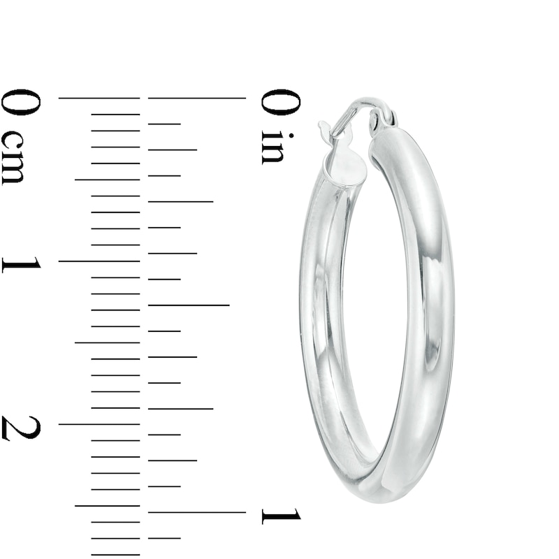 Main Image 2 of 25mm Hoop Earrings in 14K Tube Hollow White Gold