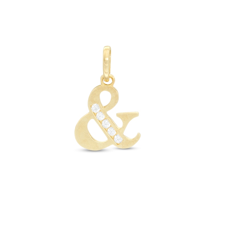 Main Image 1 of Cubic Zirconia &quot;&&quot; Symbol Necklace Charm in 10K Gold