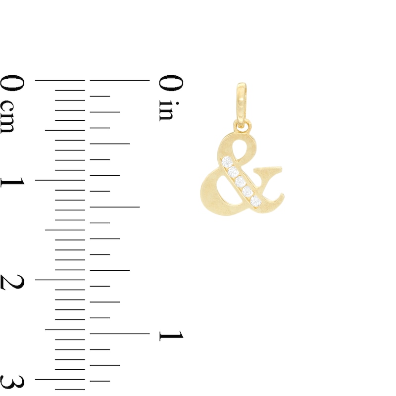 Main Image 2 of Cubic Zirconia &quot;&&quot; Symbol Necklace Charm in 10K Gold