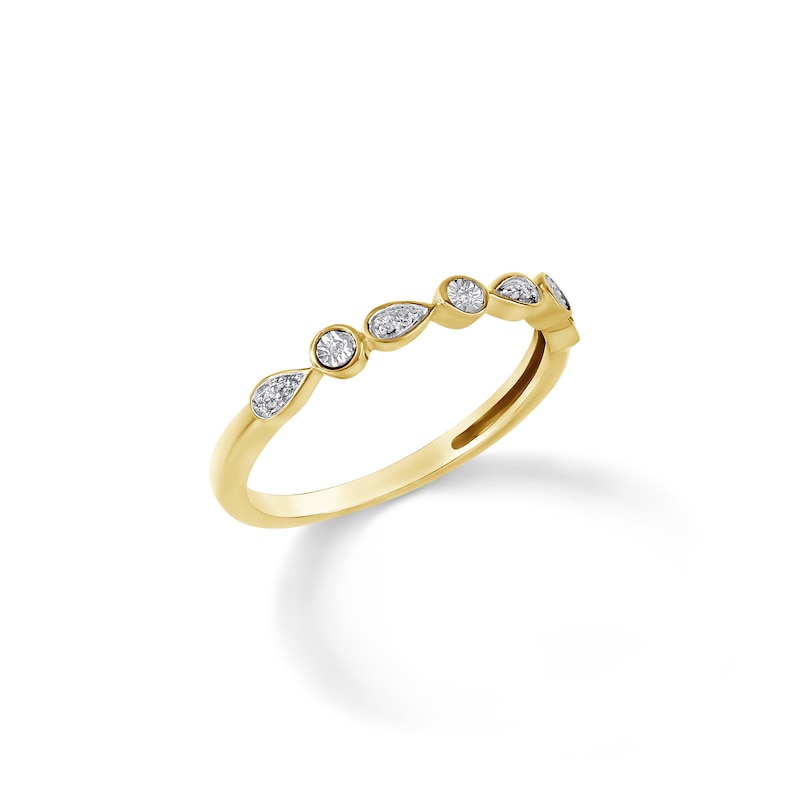 Main Image 2 of Diamond Accent Round and Teardrop Alternating Anniversary Band in 10K Gold