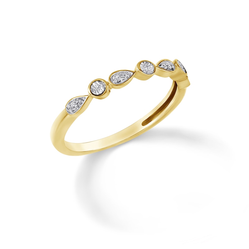 Main Image 2 of Diamond Accent Round and Teardrop Alternating Anniversary Band in 10K Gold