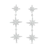 Thumbnail Image 0 of Cubic Zirconia Triple North Star Drop Earrings in Sterling Silver
