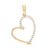 Thumbnail Image 1 of Cubic Zirconia Tilted Heart Necklace Charm in 10K Solid Gold