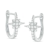 Thumbnail Image 0 of Cubic Zirconia North Star Huggie Hoop Earrings in Sterling Silver