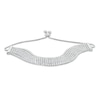 Thumbnail Image 1 of Cubic Zirconia Multi-Row Bolo Bracelet in Sterling Silver - 10.5&quot;