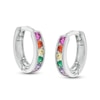 Thumbnail Image 0 of Child's Multi-Color Cubic Zirconia Huggie Hoop Earrings in Solid Sterling Silver