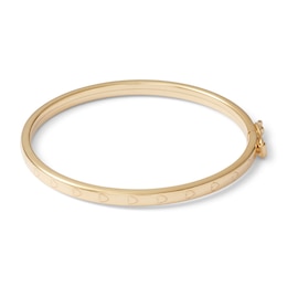 Made in Italy Heart Bangle in 10K Gold Tube - 5&quot;