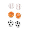 Thumbnail Image 1 of Child's Multi-Color Enamel Sport Ball Stud Earrings Set in Sterling Silver