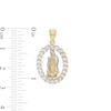 Thumbnail Image 2 of Cubic Zirconia Virgin Mary Oval Frame Necklace Charm in 10K Solid Two-Tone Gold