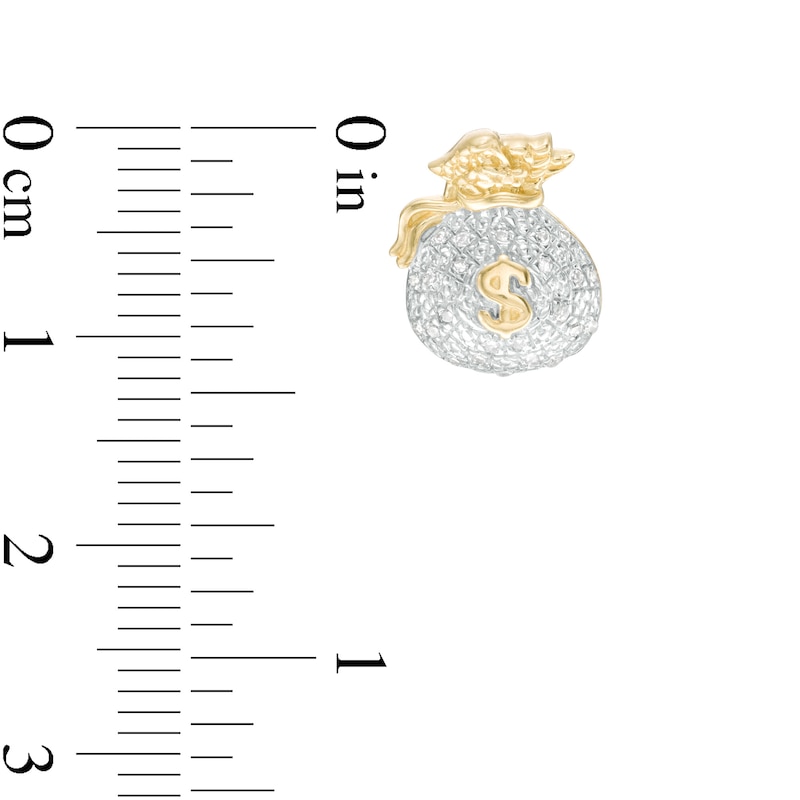 1/3 CT. T.W. Diamond Money Bag Necklace Charm in 10K Gold