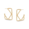 Thumbnail Image 0 of Diamond-Cut Double Square Hoop Earrings in 10K Gold