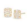 Thumbnail Image 0 of Cubic Zirconia Square Cluster Stud Earrings in 10K Gold