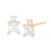 Thumbnail Image 0 of Square and Round Cubic Zirconia Stud Earrings in 10K Gold