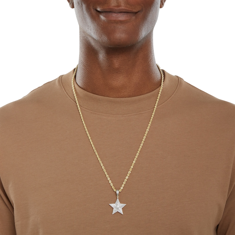 1/3 CT. T.W. Composite Diamond Star Necklace Charm in 10K Gold | Banter