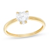 Thumbnail Image 0 of 6mm Heart-Shaped Cubic Zirconia Solitaire Ring in 10K Gold
